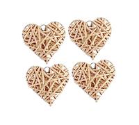 WOFASHPURET Pendentif en Forme De Cœur 4 Pièces en Rotin Tissé Décorations pour La Maison Pendentifs Suspendus pour pour Bar Salon Décorations De Saint-Valentin