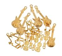 WOFASHPURET Pendentifs Breloques Guitare en Alliage Doré 20 Pcs, Notes de Musique Vintage, Petits et Grands Modèles, Charms pour Création Bijoux Diy, Accessoires Artisanat Musique