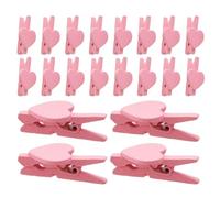 WOFASHPURET Pinces à Photos en Bois 50 Pièces Forme de Cœur Porte-Mémos Mini Trombones pour Bureau Accessoires de Rangement