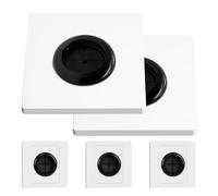 WOFASHPURET Plaque Murale de Câble Blanche 5 Pièces avec Trou de Sortie 31 Mm, Cache-prise avec Coussinet en Caoutchouc, Gestion des Câbles pour Home Cinéma et Bureau, Accessoire Mural