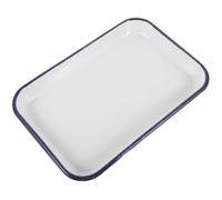 WOFASHPURET Plat Émaillé Rectangulaire Résistant à L'usure en Émail Alimentaire Blanc pour Cuisson Four et Repas, Adapté pour Dîners et Pizzas