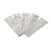 WOFASHPURET Pochoirs Nail Art Plaques d'Estampage Manucure Motifs Animaux Été Monde sous-Marin Kit pour Vernis à Ongles 5 Pièces et Filles
