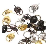 WOFASHPURET Poignées Miniatures de Tiroir en Métal Antique Lot de 40 Anneaux Ergonomiques pour Meubles Cuisine et Bureau 4 Finitions Différentes