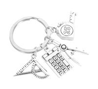 WOFASHPURET Porte Clés Mathématiques Délicat Outils de Équerre Calculatrice Pendentif Design pour Étudiants et Enseignants Décoration Pratique pour Clés et Sacs