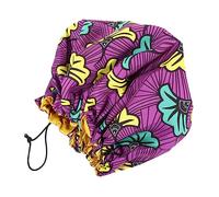 WOFASHPURET Satin Double à Imprimé Africain Bonnet de Soin Capillaire Confortable et pour Sommeil Maquillage et Soins Visage
