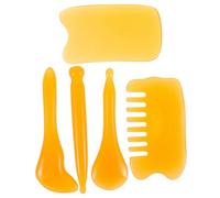 WOFASHPURET Set de Gua Sha Résine pour Massage Du Visage et Du Corps Outils de Grattage Musculaire Peigne à Dents Rondes pour Stimulation des Points Acupuncture Soins Peau Types Portable