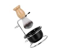WOFASHPURET Set Rasage Hommes Inox Brosse à Barbe Poils Nylon avec Bol à Mousse et Support Pratique Kit Toilettage Masculin Complet pour Soin Quotidien et Rangement Facile