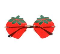 WOFASHPURET Strawberry Shaped Rimless Sunglasses For Women UV Protection Fun Eyewear For Costume Parties Music Festivals And Summer Outdoor Activities