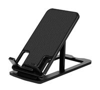 WOFASHPURET Support de Téléphone Portable Pliable Réglable, Petit et Fin, Antidérapant Patin en Silicone, Support de Bureau Noir, Portable Voyages et Usage Quotidien