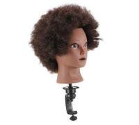 WOFASHPURET Tête Mannequin Coiffure Afro Avec Cheveux Naturels Souples Tête Entraînement Moyenne Pratique Coiffure Salon Et Académie Résistante Chaleur Pour Coupe Tressage Et Stylisme