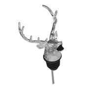 WOFASHPURET Verseur de Bouteille Bouchon Créatif en Alliage de Zinc Forme Tête de Cerf Argenté pour Liqueurs et Huiles, pour Bars Commerciaux et Ktv