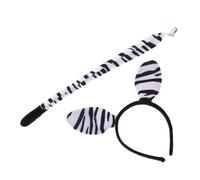 WOFASHPURET Zebra Hairband Set For Animal Costume Accessory Creative Role Play Headband Tail For Birthday Halloween Mardi Gras And Carnival
