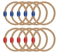 WOFEU 10 pièces Cordes de Lancer d'anneaux,Corde Ring Toss pour Adultes et Enfants, Lancer d'anneaux extérieurs pour et Jeux de Cour et Jeux de pelouse pour Anniversaires,réunions de Famille
