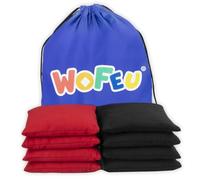 WOFEU Sacs de Cornhole, Lot de 8 Sacs de Cornhole, Sacs à Trou de maïs de Taille modifiée pour Le Jeu de Trou de maïs en extérieur, Sac de Transport Inclus