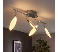 WOFI Deckenleuchte LED Spotleiste 4 Lichts Chrom Verstellable 87cm