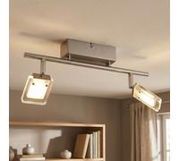 Plafonnier LED spot salon argent 2 vantaux orientable IP20 WOFI 7614.02.01.0000