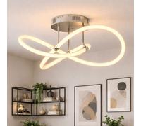 WOFI Lampe Plafond LED Chrom Blanc Dimmable 3 Niveaux, Design Moderne