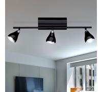 WOFI Plafonnier LED Noir Moderne Spots Mobiles 60x20x20m 3x 4,4 W 1-3