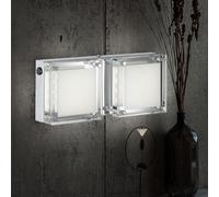 Wofi Wandleuchte LED Chrom 280x120 mm, Leuchteffekt Glas klar, 2x 4,8 W