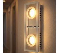 Plafonnier LED applique de salon spot en verre argent 2 flammes WOFI 7475.02.01.0000