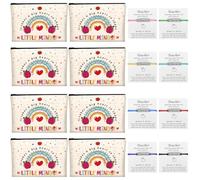WOFIROY Lot de 8 trousses de maquillage et bracelets de carte de bénédiction pour enseigner, fête des mères, remise de diplôme, remerciement, enseignant, coloré, Coloré