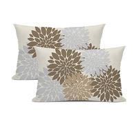 WOFOLE Lot de 2 housses de coussin lombaire décoratives modernes pour la maison, le salon, le canapé, le lit, 30,5 x 50,8 cm, gris marron