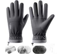 WoFor Gants de ski d'hiver pour homme, écran tactile, thermiques, imperméables, coupe-vent, avec doublure en polaire, poignée en silicone et poignet réglable pour l'équitation par temps froid (taille