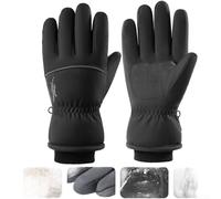 WoFor Gants de ski d'hiver pour homme, écran tactile, thermiques, imperméables, coupe-vent, avec doublure en polaire, poignée en silicone et poignet réglable pour l'équitation par temps froid (M