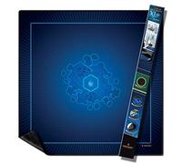 WOGAMAT Grand Tapis de Jeu Neoprene XL Bleu 92 x 92 cm pour Jeux de Cartes, Jeux de Dés, Jeux de Société - Néoprène Silencieux, épais, Lavable et antidérapant. Finition Luxe. Tapis multijeux