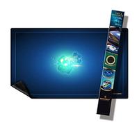 WOGAMAT - Tapis de Jeu Neoprene Bleu Saphir Grande Longueur 60 x 100 cm pour Cartes, Dés - Néoprène Silencieux épais Lavable antidérapant - Multijeux Luxe.