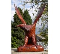 Wogeka 30 cm Pierre Aigle Sculpture Décoration en bois Oiseau de proie Aigle 02