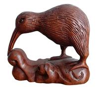Wogeka - Belle statue Kiwi - Sculpture en bois comme idée cadeau d'anniversaire Noël pour décoration murale Nouvelle-Zélande - Fait main (marron)
