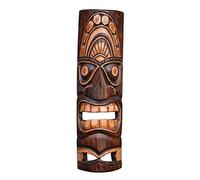 Wogeka - Masque mural TIKI Maori de 50 cm - Style Nouvelle-Zélande en bois comme idée cadeau pour décoration d'anniversaire de Noël - sculpture artisanale de Bali Maske92