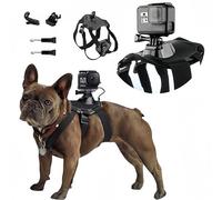 wogerplu Harnais pour Chien avec Fixations à Boucle, Doux et réglable pour Chiens de Petite, Moyenne et Grande Taille pour GoPro 12, 11, 10, 9, 8, 7, 6, 5, 4, 3, pour caméra de Poche DJI Osmo