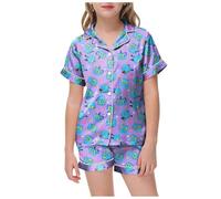 WOGOYO Satin Pyjama Ensemble Enfants, KP_OP D-Demons H_Hu_nters Filles Garçon Pyjama Ensemble à Manches Longues,Satin De Soie Bouton vers Le Bas Vêtements