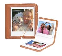 WOGOZAN Album photo Polaroid à 28 pochettes pour Polaroid I-Type/Now/OneStep/I-Type/Fuji Instax Wide/Wide 400/300/210/Instant Camera Films, Album photo en PU avec couverture - Marron