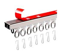 WOGTITYI Rail de Rideau Auto-adhésif avec Crochets de Rideau, Supports de Montage au Plafond et au Mur Fournis, 50-400cm, sans Perçage (Color : C, Size : 2.5m(8.2ft))