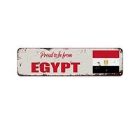 WoGuangis Plaque en aluminium souvenir du pays égyptien, « Proud to Be from Egypt » - Cadeau de voyage vintage - 30,5 x 7,6 cm - Cadeau d'anniversaire pour patriotique