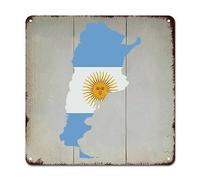 WoGuangis Plaque en métal souvenir de pays de l'Argentine - Drapeau national de l'Argentine - Cadeau de voyage rétro - 38,1 x 38,1 cm - Cadeau de pendaison de crémaillère