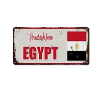 WoGuangis Plaque murale en métal avec inscription « Proud to Be from Egypt » - Souvenir de l'Égypte - Cadeau de voyage - 30,5 x 15,2 cm