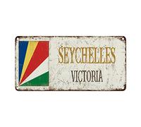 WoGuangis Seychelles Plaque rétro à suspendre en métal pour buanderie, porche, atelier, cadeau de pendaison de crémaillère - 30,5 x 15,2 cm