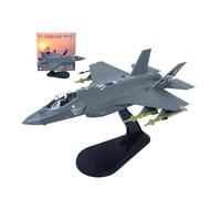 WOGYOZKA Maquette au 1/72 Chasseur furtif F-35A Lightning II, pré-Peinte métal moulé sous Pression Objet Collection avec Support d'exposition. Coffret for Adultes passionnés