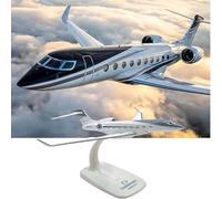 WOGYOZKA Maquette De Jet d'affaires Gulfstream G650 - Avion Haut Gamme 16 Cm, Édition Collector, Présentoir Bureau Et Cadeau d'entreprise avec Support