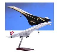 WOGYOZKA Modèle d'avion Concorde à l'échelle 1:125 - Avion supersonique British Airways, avion pour collectionneurs et affichage, matériau en résine durable avec roues roulantes (normal)