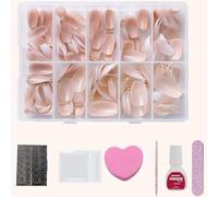 Wohlstand 360 Pièces Faux Ongles Français Court - Press on Nails Acrylique Autocollants pour Femmes et Filles