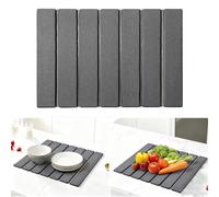 Wohlstand Pliable Tapis Egouttoir Absorbe l'eau Et SèChe Rapidement Egouttoir Tapis, Convient pour L'Absorption De l'eau dans La Salle De Bain Et Le Drainage De L'éVier De Cuisine