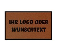 wohndi Rect Paillasson Personnalisable - Bienvenue Tapis Imprimé - Cadeau de Porte avec Votre nom/Logo - Nombreuses Tailles, Marron, 115 x 180 cm