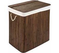 WohnDirect Panier à linge avec couvercle BAMBOO Marron 150 L L-61cm x H-61cm x P-40cm