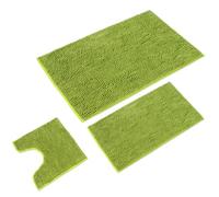 WohnDirect Tapis de Bain 3 pièces sans décolleté • antidérapant et Lavable en Machine • sans Encolure pour WC - Vert