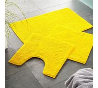WohnDirect Tapis de Bain 45x45 cm - Jaune - Antidérapant, Absorbant et Doux - Sets modulables Tapis Salle de Bain